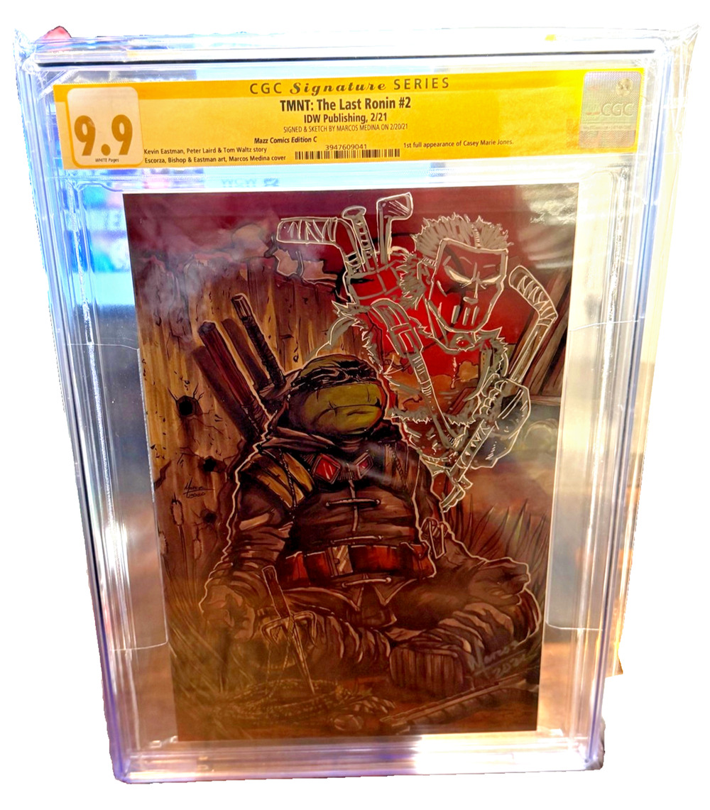 TMNT The Last Ronin 2 CGC 9.9 Signed & Sketched Marcos Medina Mazz Cover